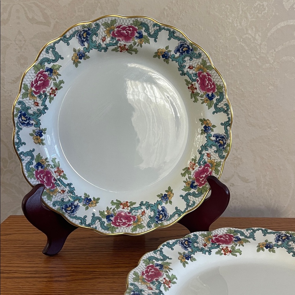 Set of 2 Vintage Royal Doulton Floradora Gold plates 10”